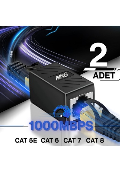 Lexroo M13x Cat6 Kablo Birleştirici/2 Adet-cat5-cat6-cat7-cat8-uyumlu/ethernet Kablo Uzatma