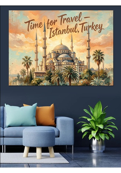 İstanbul Zamanı Seyahat Ve Tarih Dekoratif Kanvas - Mdf Ahşap Tablo