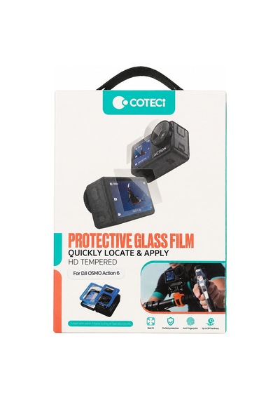 Djı Osmo Action 6 Uyumlu Kolay Uygulama Aparatlı 9h Cam Koruyucu Seti Ön Ekran + Arka Ekran + Lens Şeffaf