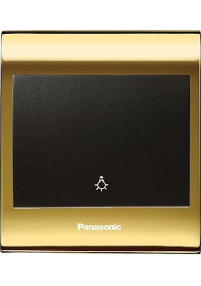 Viko Panasonic Thea Blu Light Anahtar, Çerçeve Gold+dore, Kapak Siyah