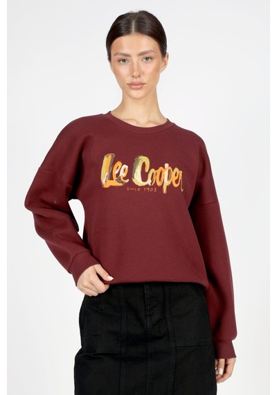 Lee Cooper Tila Kadın O Yaka Sweatshirt Bordo-20061-bordo Bordo