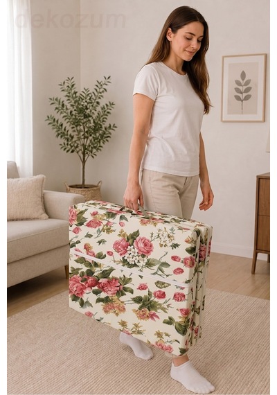 Konforix Deluxe Süngerli Katlanır Yatak, Yer Yatağı, Misafir Yatağı, Kamp Yatağı, Sünger Yatak,180x70x6 Cm Gül Desenli Konforix Deluxe Süngerli Katlanır Yatak, Yer Yatağı, Misafir Yatağı, Kamp Yatağı, Sünger Yatak,180x70x6 Cm Gül Desenli