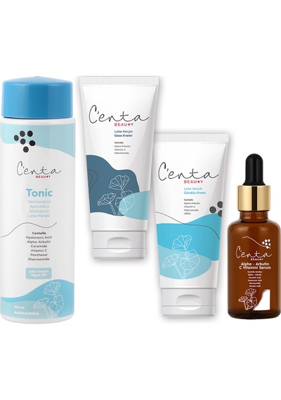 C'enta Beauty Leke Karşıtı Gece Bakım Kremi 50 ML + Gündüz Kremi 50 ML + Tonik 200 ML + Vitamin C Serum 30 ML