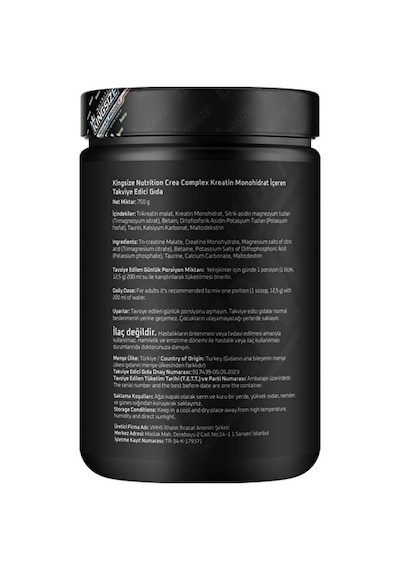 Kingsize Nutrition Crea Complex 750 Gr - Aromasız