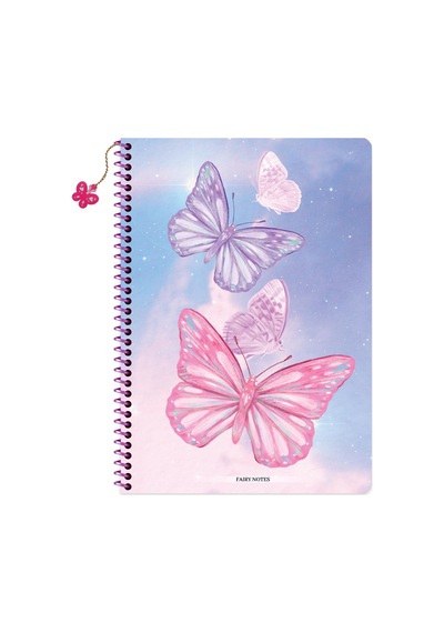 Keskin A4 Kareli Charmlı Kelebek Defter - Pembe Pembe