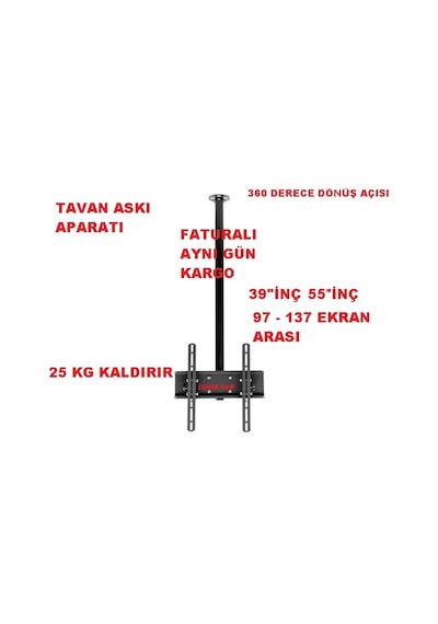 Lg Samsung Uyumlu 39 40 42 44 50 55 İnç Lcd Led Tv Tavan Askı Aparatı