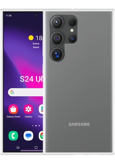 Newface Samsung Galaxy Uyumlu S24 Ultra Kılıf Lüx Glblseme - 89 Şeffaf Silikon