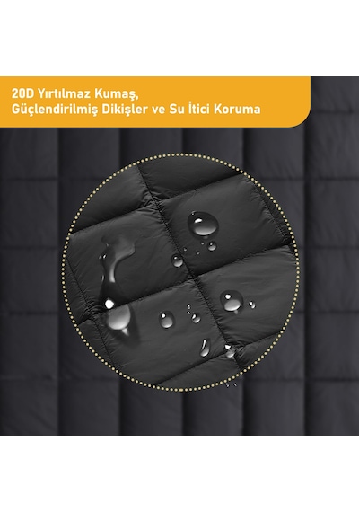 Haegs Kamp Battaniyesi - Dış Mekan Hafif Kompakt Seyahat Yorganı Kamp Yürüyüş Outdoor Şal, Battaniye 200-150 Cm Gri