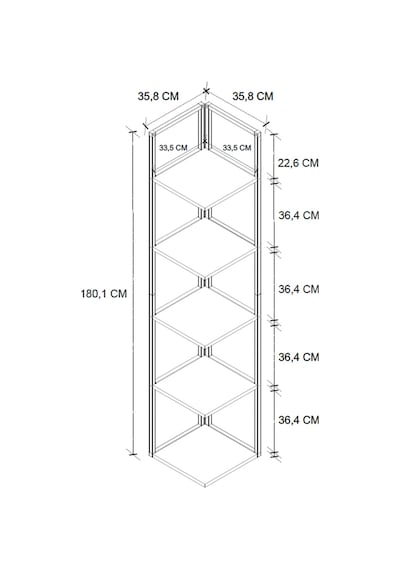 Bofigo 5 Raflı Metal Köşe Kitaplık Rafı Dekoratif Aksesuar Rafı Selanik 180 Cm Antrasit Bofigo 5 Raflı Metal Köşe Kitaplık Rafı Dekoratif Aksesuar Rafı Selanik 180 Cm Antrasit
