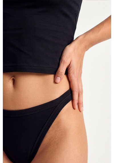 Auw Kadın Yanları İnce Pamuklu Modal Slip Külot 6'lı - Softfit Siyah