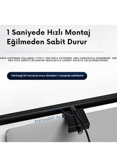Powermaster Pm-29315 Asimetrik Göz Koruyucu Monitör Işık Barı 51cm 3 Renk Modlu