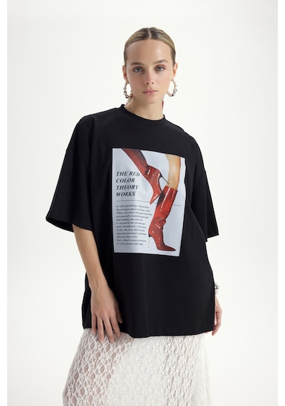 Mai Studios Co. Theory Oversize Siyah T-shirt SIYAH