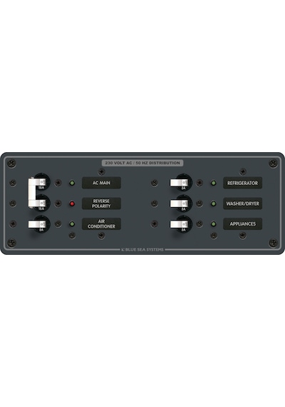 Blue Sea Systems 230V AC Sigorta Paneli 4 Pozisyonlu + AC Ana Devre 8199