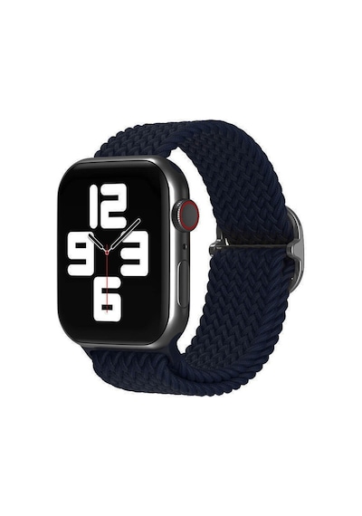 Wozlo Apple Uyumlu  Watch 1 2 3 4 5 6 7 8 Se Ultra Solo Loop Esnek Örgü Tokalı Kordon 38/40/41mm - Lacivert