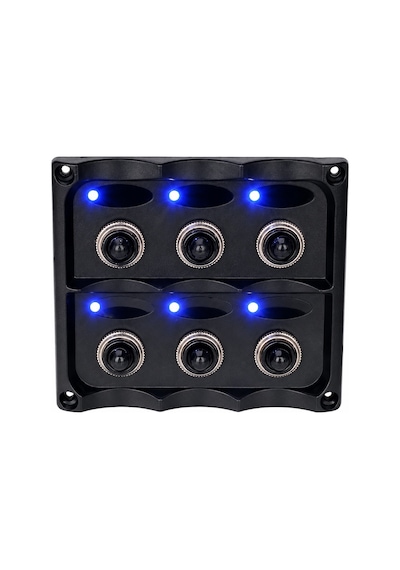 Labarka 6'lı Switch Panel Mavi Işıklı 12V