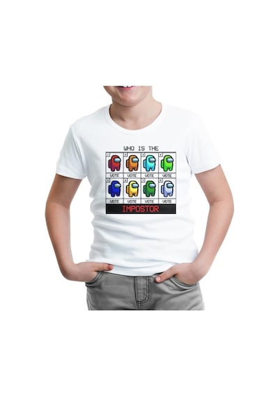 Lord Tshirt Among Us - Who Is The Impostor Beyaz Çocuk Tshirt