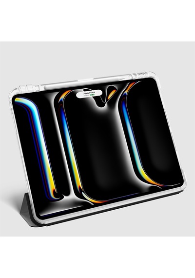 Apple Uyumlu iPad  Pro 11 2024 Amazingthing Minimal Serisi Katlanabilir Standlı Kılıf Siyah Kapaklı Kılıf
