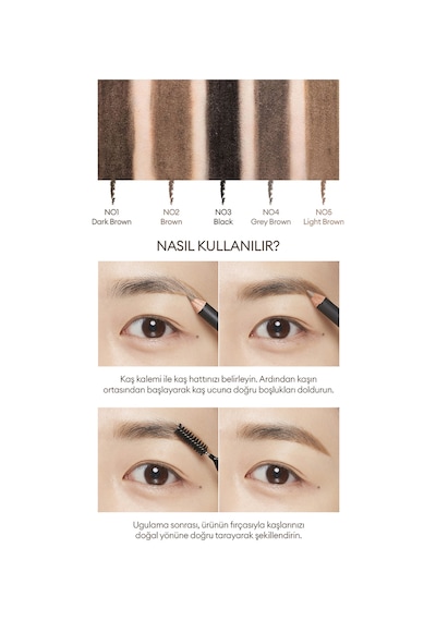 Missha Smudge Proof Wood Brow Bulaşmayan Kalıcı Doğal Kaş Kalemi Black