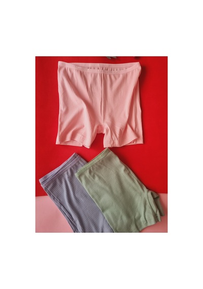 Demirsa Boutique Pamuklu Fitilli 3'lü Ribana Kadın Şort-külot Yeşil, Pembe, Mavi Mavi-pembe-yeşil Demirsa Boutique Pamuklu Fitilli 3'lü Ribana Kadın Şort-külot Yeşil, Pembe, Mavi Mavi-pembe-yeşil