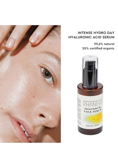 Intense Hydro Day Hyaluronik Asit Yüz Serumu, Organik Ve Vegan Sertifikalı, 50 Ml