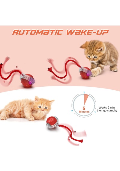 Etkileşimli Kedi Topu Oyuncağı Otomatik Elektrikli & Şarjlı Düzensiz Hareket Eden Akıllı Kedi Oyuncağı Ev Kedileri İçin