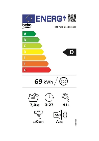 Beko CM 7100 1000 Devir 7 KG Çamaşır Makinesi