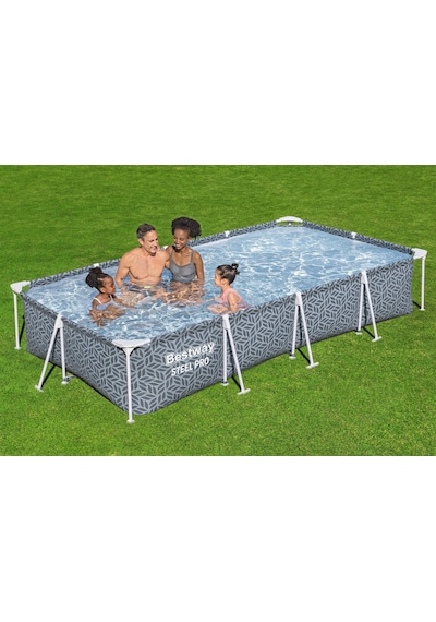 Bestway Steel Pro Dikdörtgen Prefabrik Yer Üstü Havuz Seti 3,66 M X 2,01 M X 66 Cm