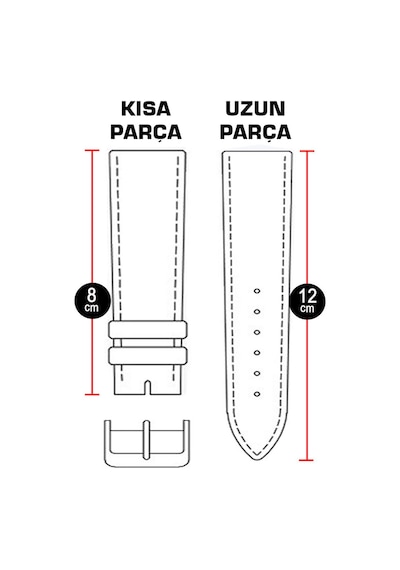 Siyah Floter Hakiki Deri Saat Kordonu Kayış 24mm