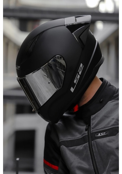 LS2 Rapid Race Kapalı Motosiklet Kaskı Mat Siyah