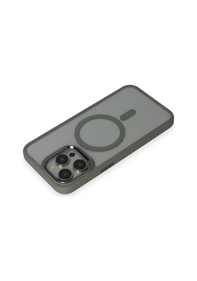 Apple İphone 15 Pro Max Kılıf Room Magneticsafe Silikon - Gri Çok Renkli