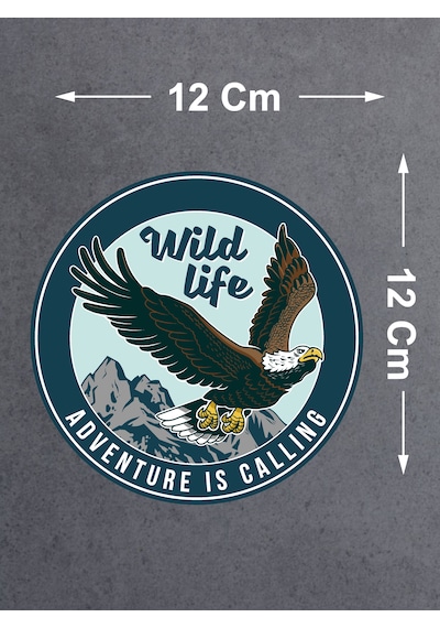 Kartal Vahşi Hayat Adventure Sticker - 4x4 Off Road Kamp Doğa Sticker- Araba Oto Cam Karavan Motosiklet Sticker - 02022 12X12 Cm