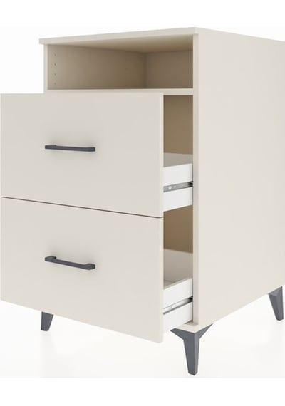 Kronos Komodin Tek Raflı 2 Çekmeceli 60x59x96 Aytaşı-aytaşı Aytaşı