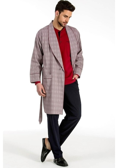Pierre Cardin 5540 Damat Çeyiz Şortlu Bordo Pijama & Robdöşambır 5'li Set 001