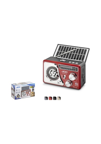 Jıoc H532uts Nostaljik Fm Radyo Usb Tf Solar Şarjlı El Fenerli Kamp Hoparlörü