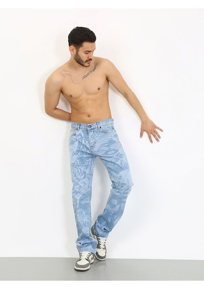 Baggy Desenli Buz Mavi Jean-buz Mavi - 33 Buz Mavi