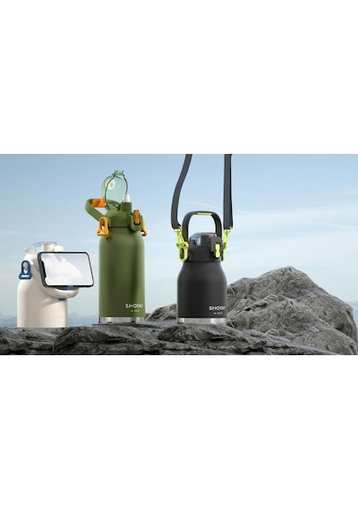 Shotay Çelik Termos Matara Phone Holder 1000ml Somon