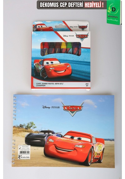 X Dekomus Lisanslı Cars 8'li Pastel Boya Ve Resim Defteri Seti Altın