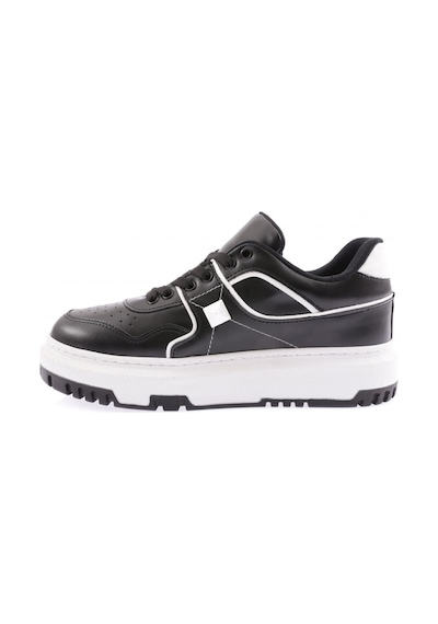 Dgn 020-22k Kadin Kalin Taban Bağcikli Dikiş Detayli Sneakers Ayakkabi 020-2252-R12593 Siyah - Beyaz Dgn 020-22k Kadin Kalin Taban Bağcikli Dikiş Detayli Sneakers Ayakkabi 020-2252-R12593 Siyah - Beyaz