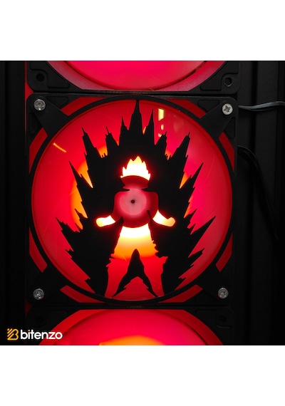 Güç Aurası Desenli 120x120 Mm Oyun Pc Aksesuarı, Masaüstü Bilgisayar Fan Kapağı Siyah