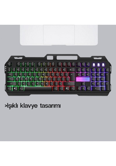 Rgb Işıklı Oyuncu Klavye Ve Mouse Seti Türkçe Q, 3200 Dpı, Usb Bağlantı