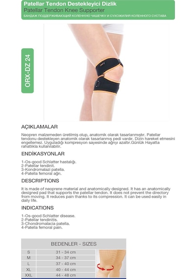Neopren Patellar Tendon Dizlik Orx -dz24 2XL