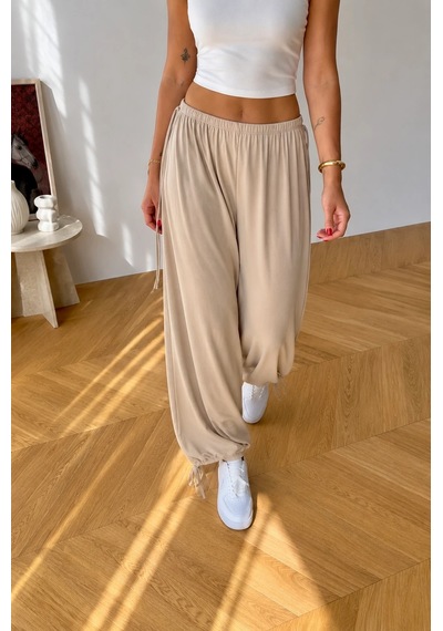 Bb Butik Basic Kadın Salaş Paraşüt Pantolon Ayarlanabilir Paça Frv34 Bej Bb Butik Basic Kadın Salaş Paraşüt Pantolon Ayarlanabilir Paça Frv34 Bej