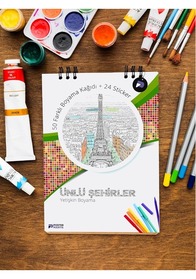 Postermanya Ünlü Şehirler Yetişkinler Için Boyama Kitabı, Mimari Mandala Boyama Kitabı, Boyama Defteri,boyama Say Genel