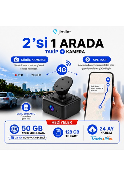 Jimiiot Jimi Iot Jc182 4g Canlı İzlemeli Araç Kamerası Ve Gps Takip Sistemi