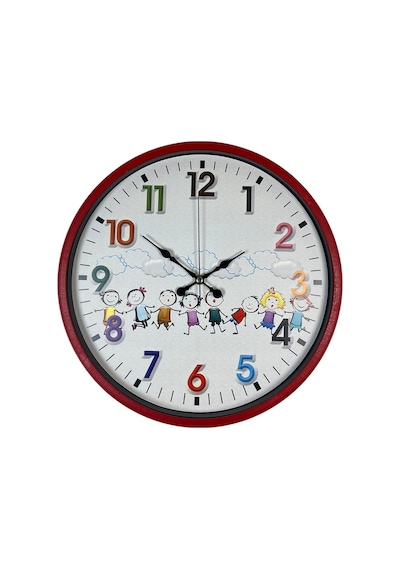 36 Cm Kırmızı Çocuk Odası Duvar Saati Çok Renkli
