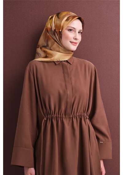 Armine Sura İpek Eşarp 2026-2027 - Sonbahar Kış-asm9603 Sarı