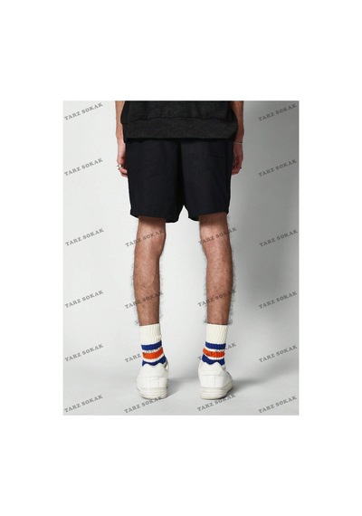 Tarzsokak Y2k Unisex Yaz Şort Bermuda Harajuka Anime Retro Kod-11532 Siyah