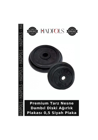 Premium Tarz Nesne Dambıl Diski Ağırlık Plakası 0,5 Siyah Plaka