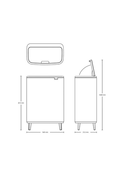 Brabantia Çöp Kutusu 30 + 30 Lt Bo Touch Dokunmatik Kapak Mat Çel