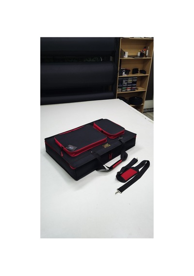 Prime 4+ Setup İçin Çanta Soft Case Kılıf. 2 Cepli Kırmızı Siyah.